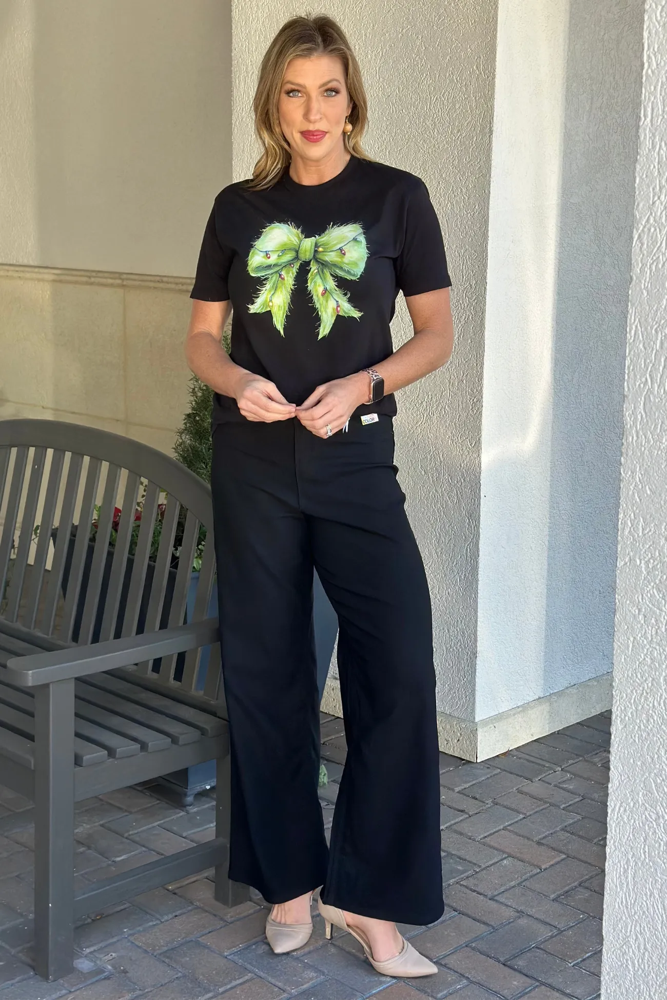 Kelsey Black Hyper-stretch High Rise Wide Leg Pant