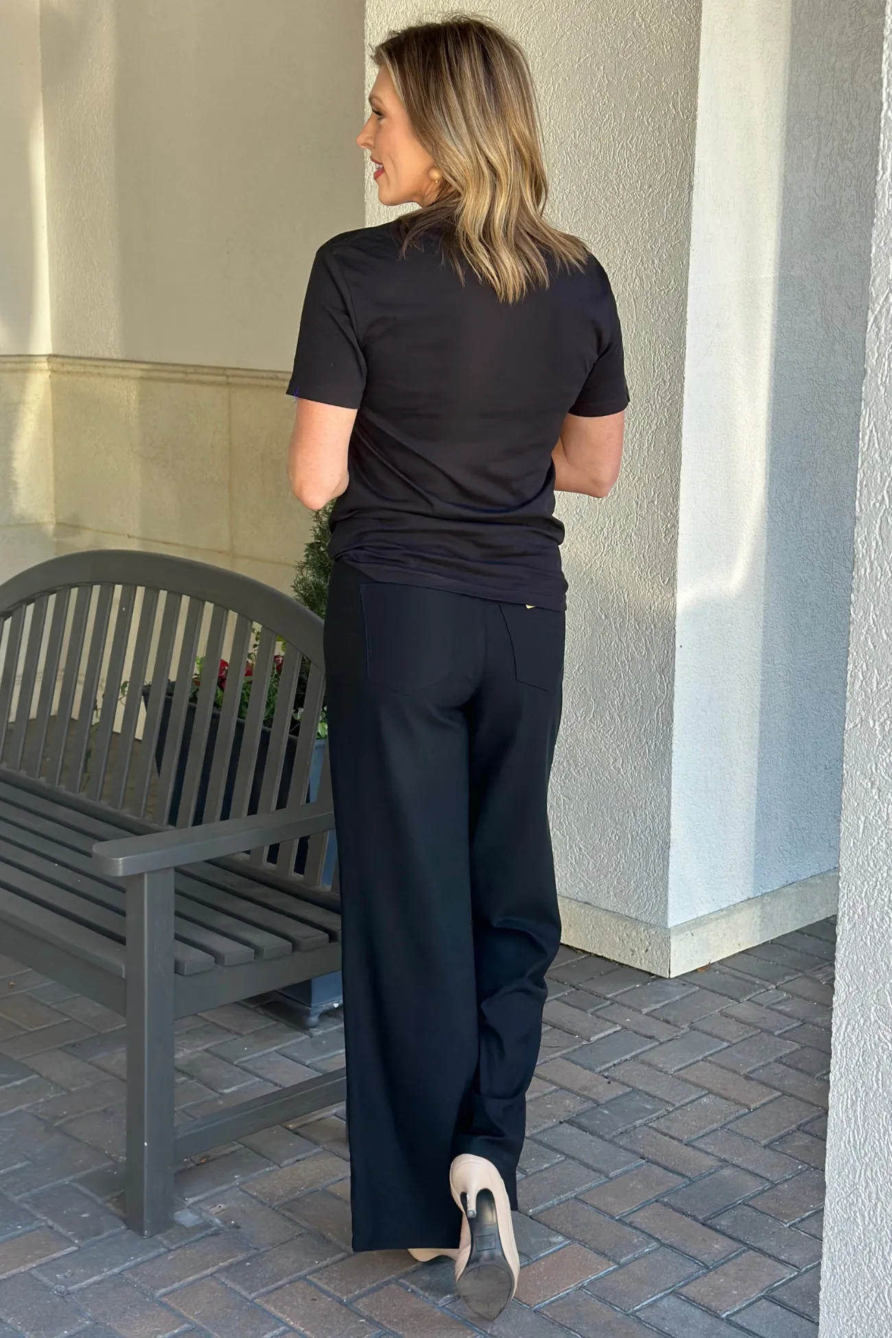 Kelsey Black Hyper-stretch High Rise Wide Leg Pant
