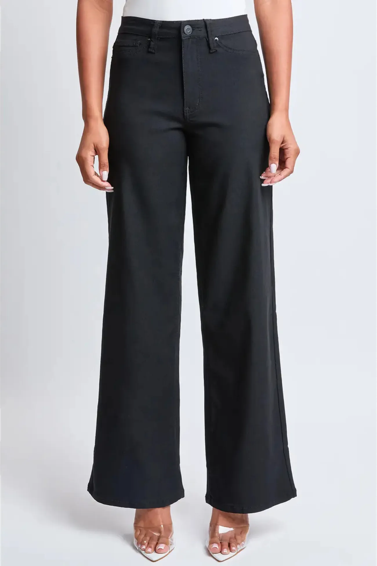 Kelsey Black Hyper-stretch High Rise Wide Leg Pant