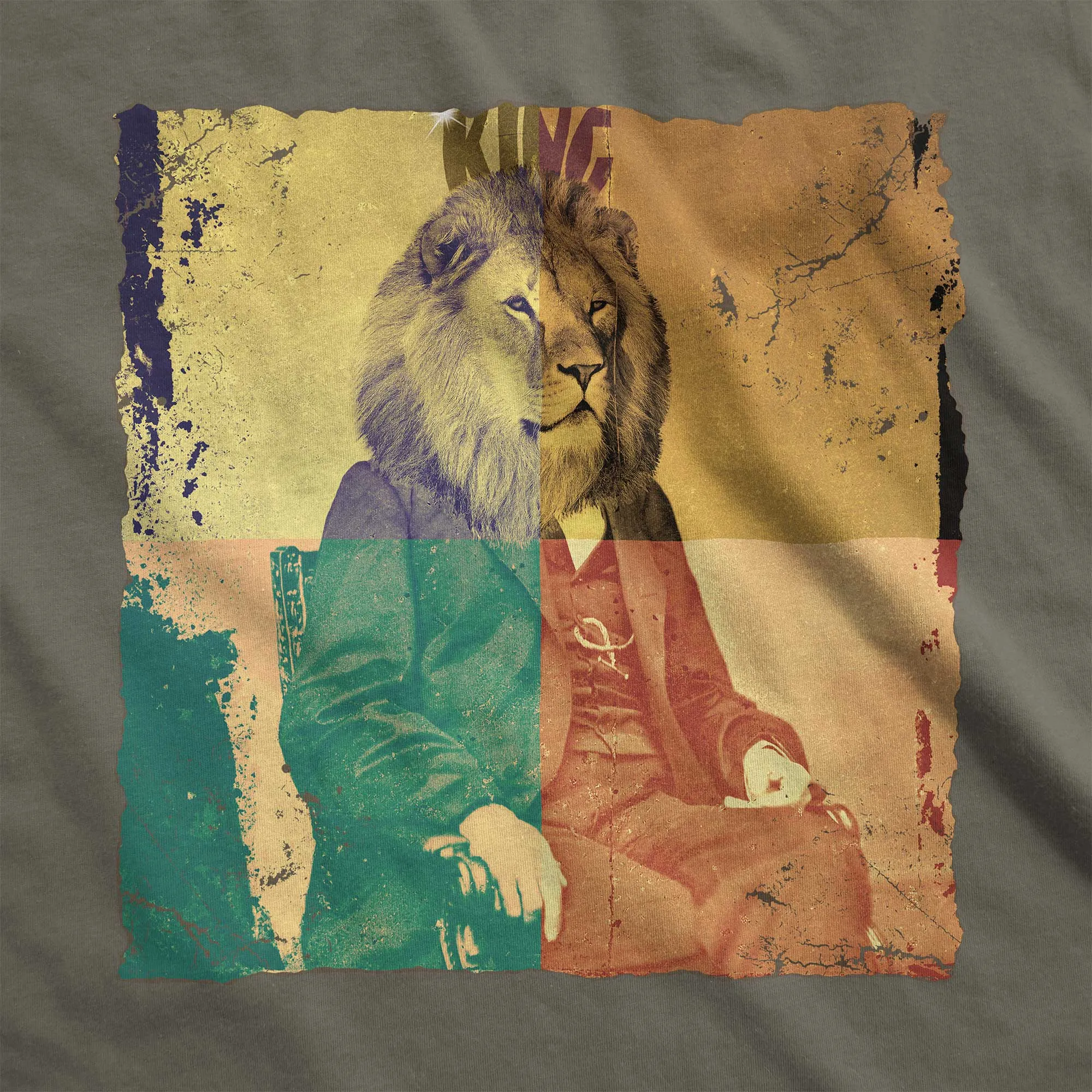 King of the Jungle Pop Art - Adult Unisex Jersey Crew Tee