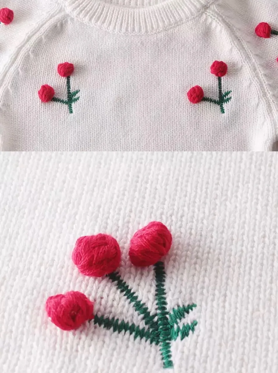 Knitted Cherry Baby Bodysuit