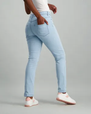 Ladies Light Blue Roll Up Denim Jean