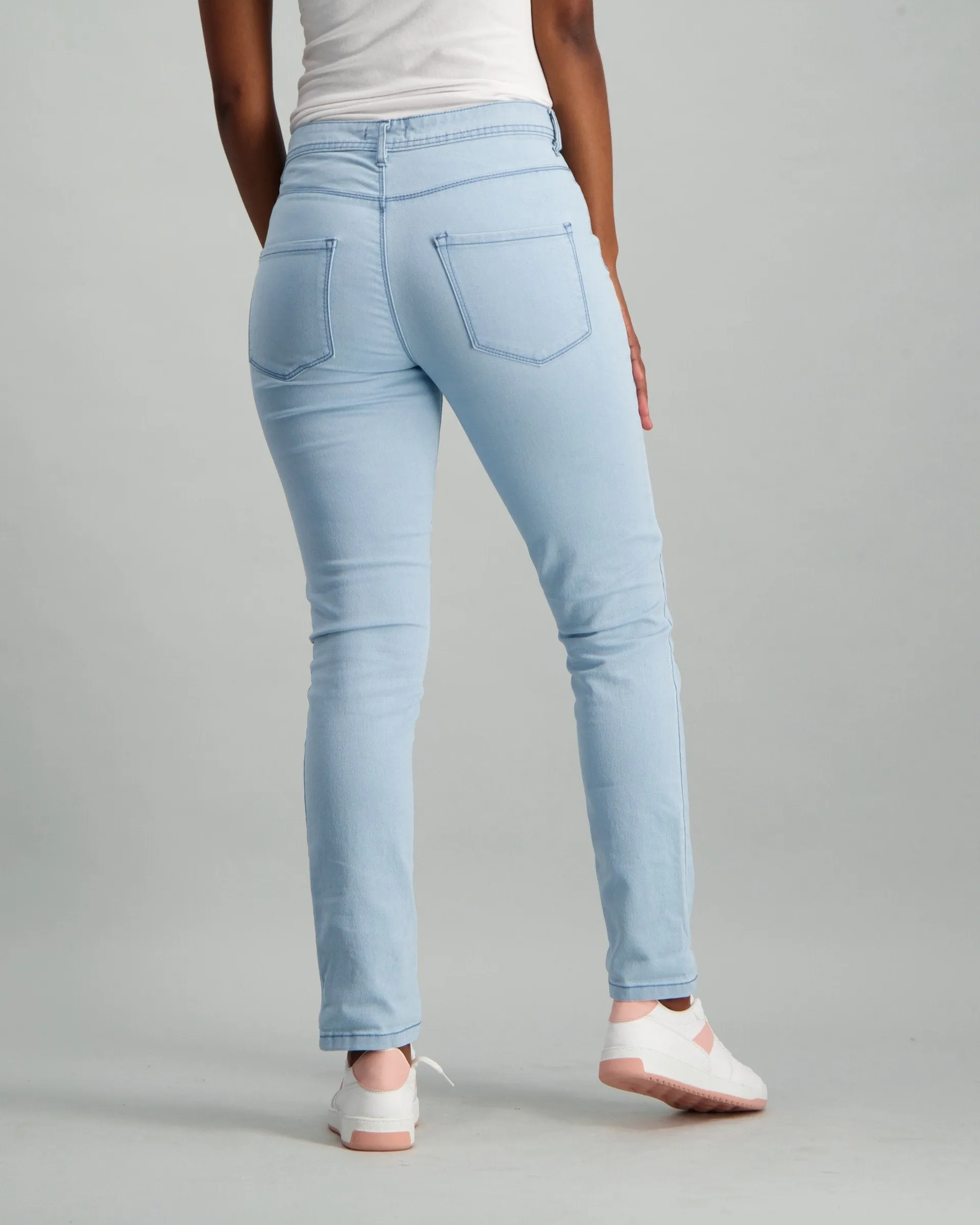 Ladies Light Blue Roll Up Denim Jean