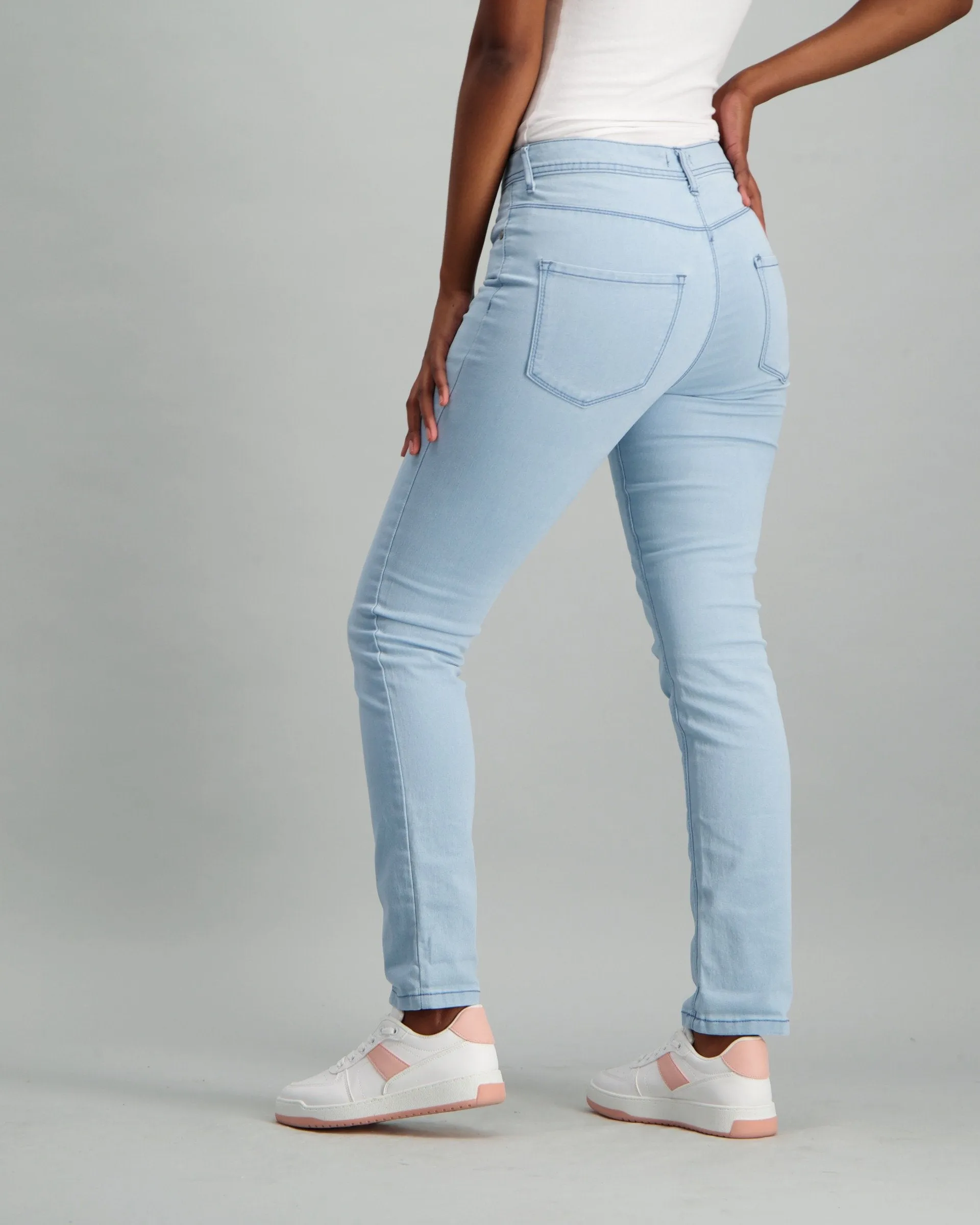 Ladies Light Blue Roll Up Denim Jean