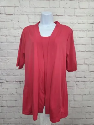 LARGE RASPBERRY A575205 Isaac Mizrahi Live! Essentials Pima Cotton Layered Look