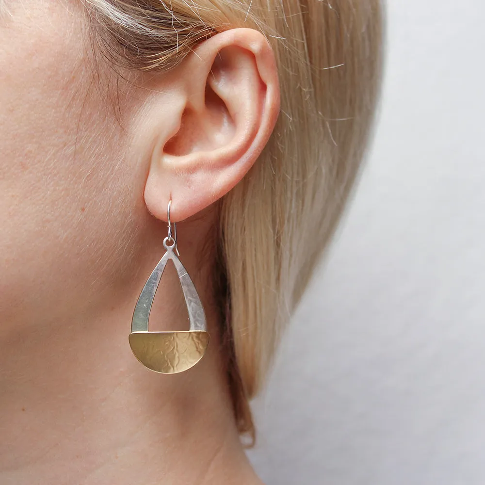 Large Semi Circle Teardrop Wire Earrings