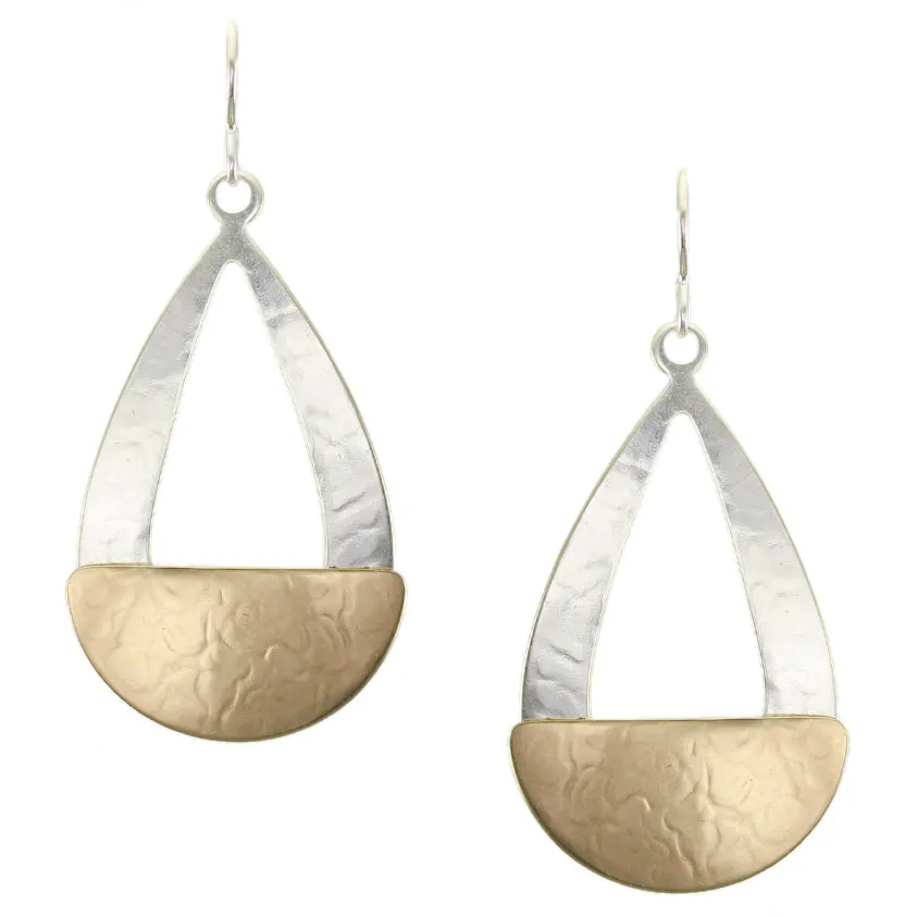 Large Semi Circle Teardrop Wire Earrings