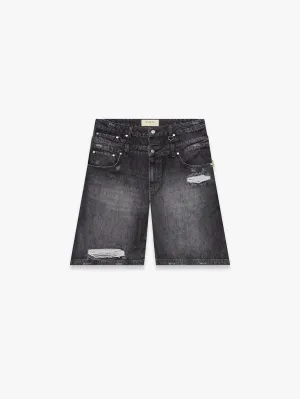 LAYERED JORTS - WASHED GREY