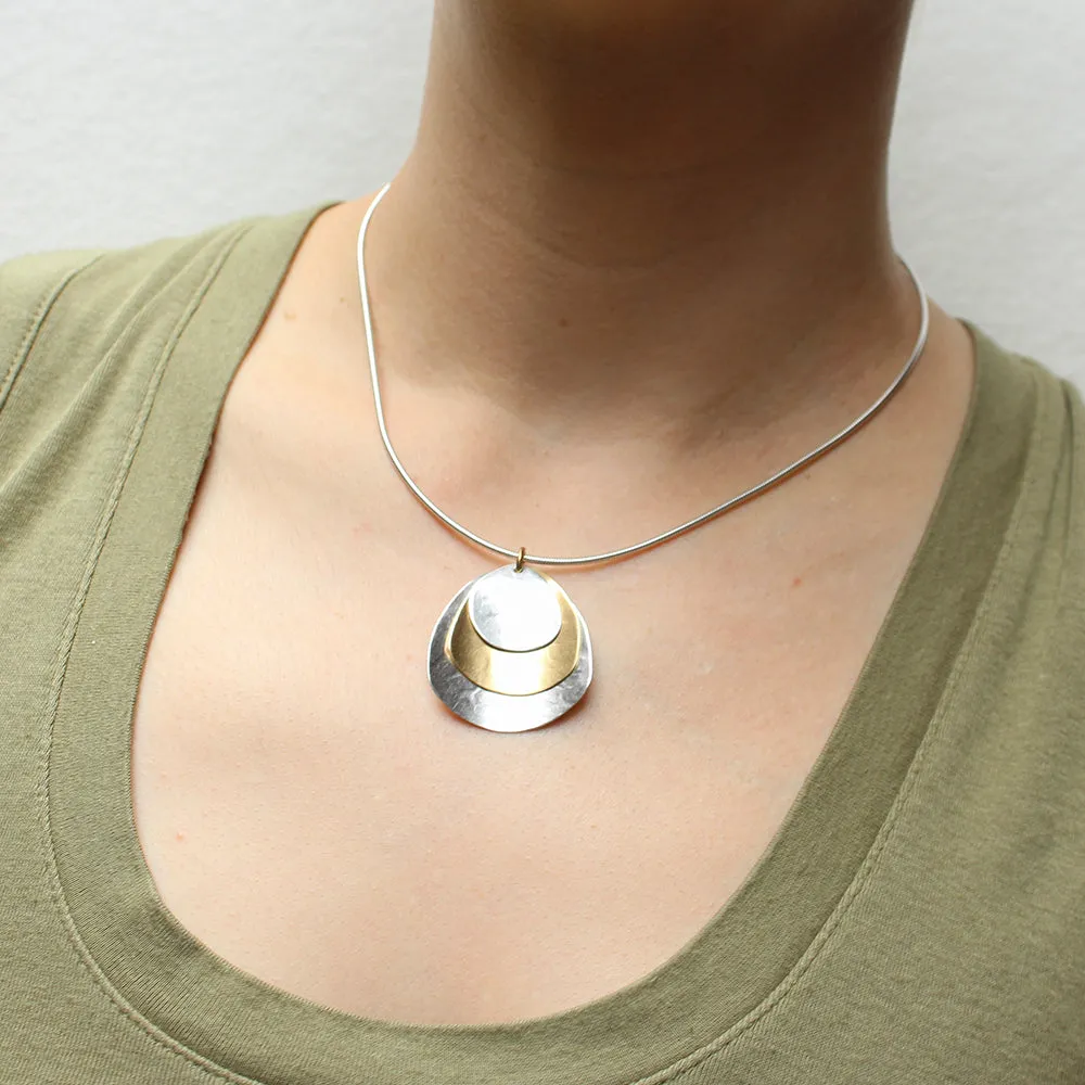Layered Organic Discs Necklace
