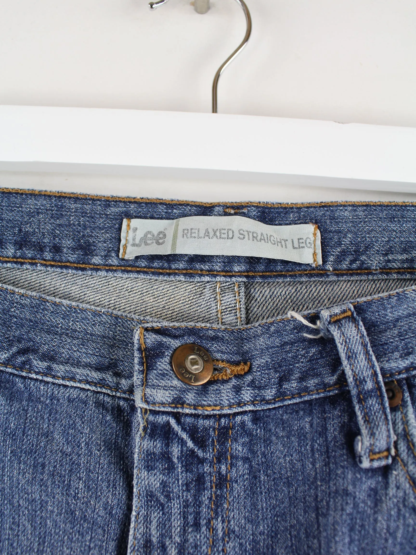 Lee 00s Relaxed Straight Leg Jeans Blau W38 L30