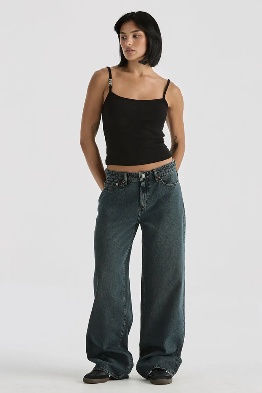 LEE DENIM LOW SLOUCH RELAXED JEAN - SMOKED TEA