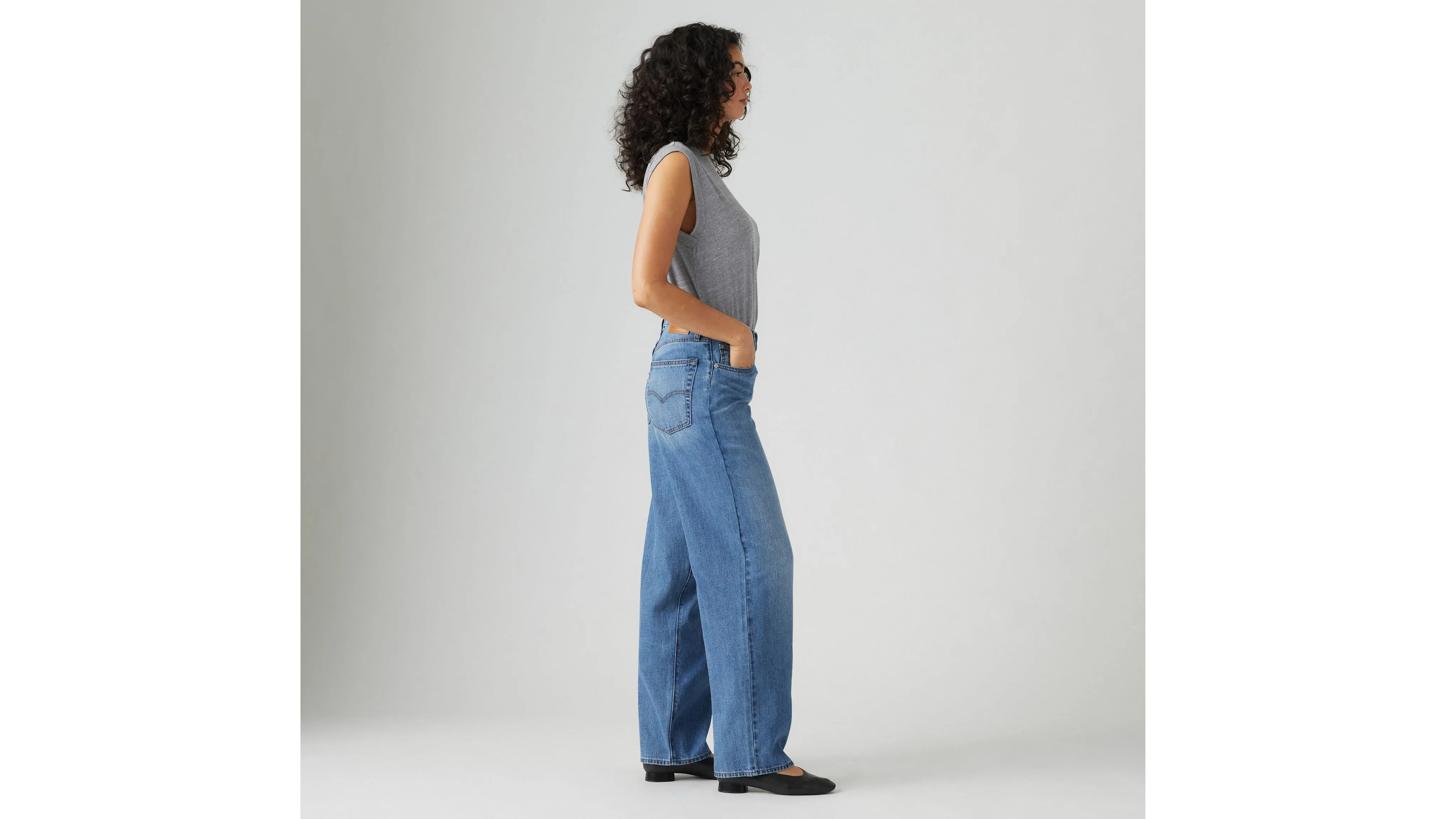 Levis | Baggy Dad Jeans Aus Leinen  Denim | 0057 usedwashed