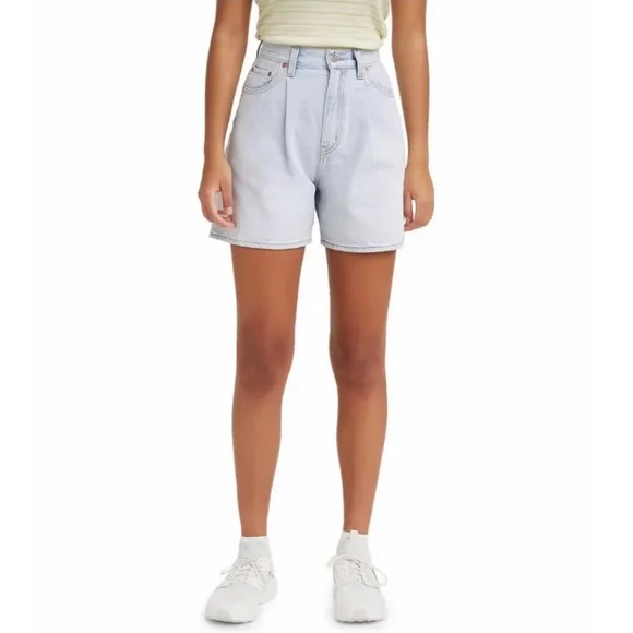 Levi's Friendly Reminder Pleated Ribcage Denim Shorts Size 30