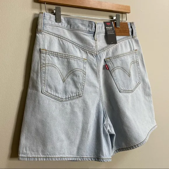 Levi's Friendly Reminder Pleated Ribcage Denim Shorts Size 30