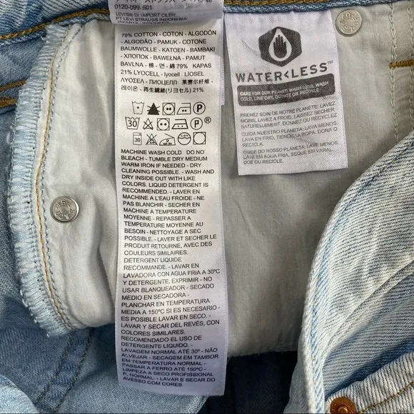 Levi's Friendly Reminder Pleated Ribcage Denim Shorts Size 30