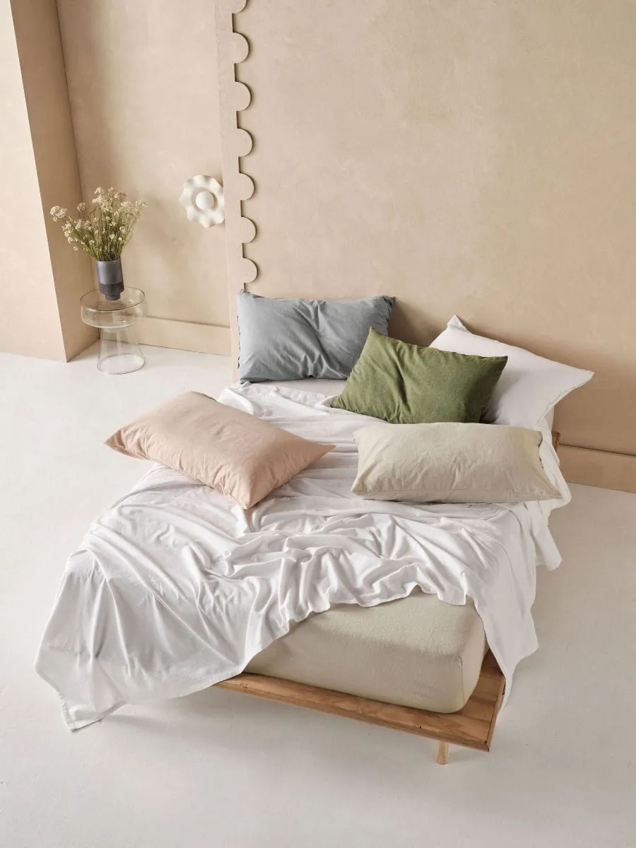 Linen House White Flannelette Winter Fitted Sheet Set