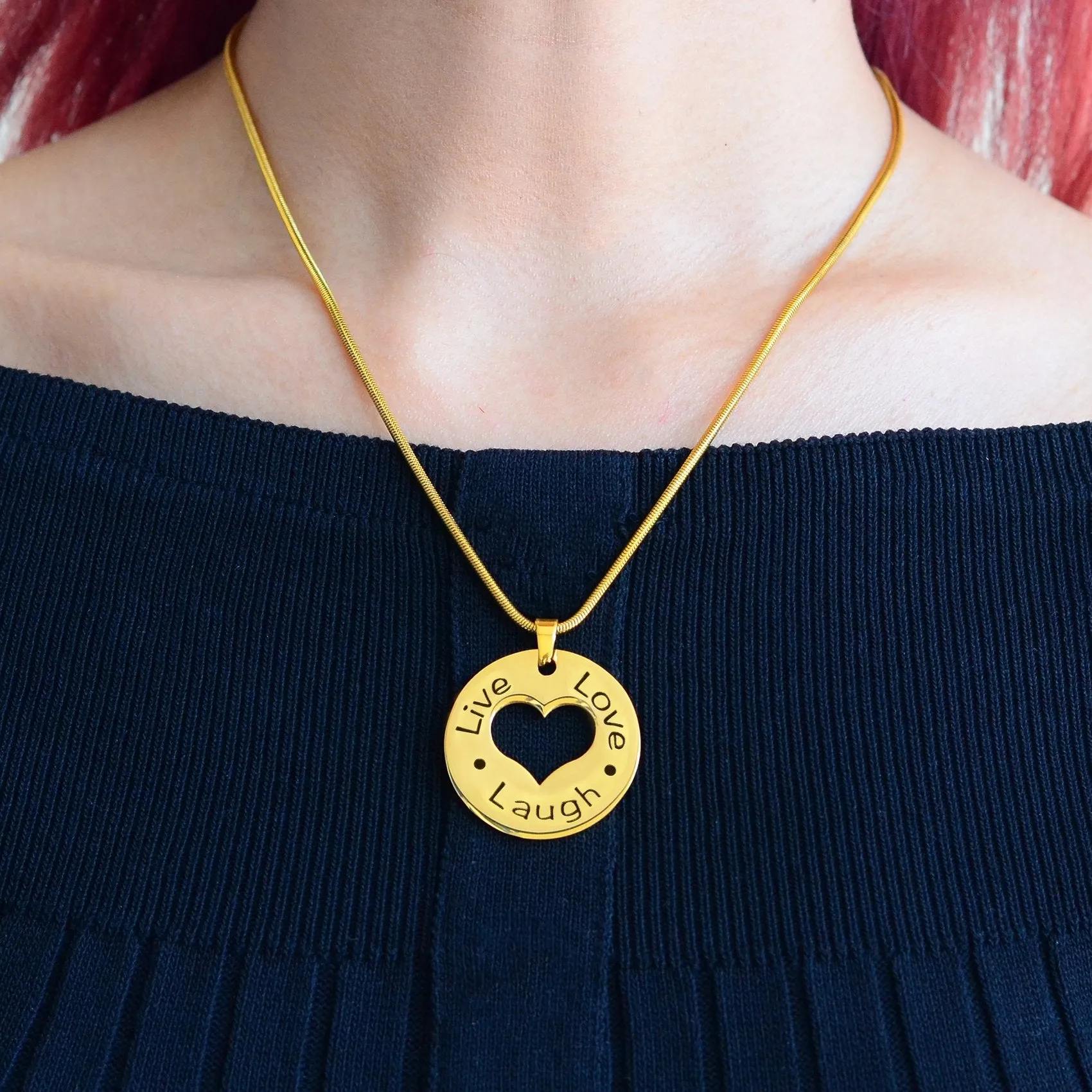 Live Laugh Love Cut Out Necklace