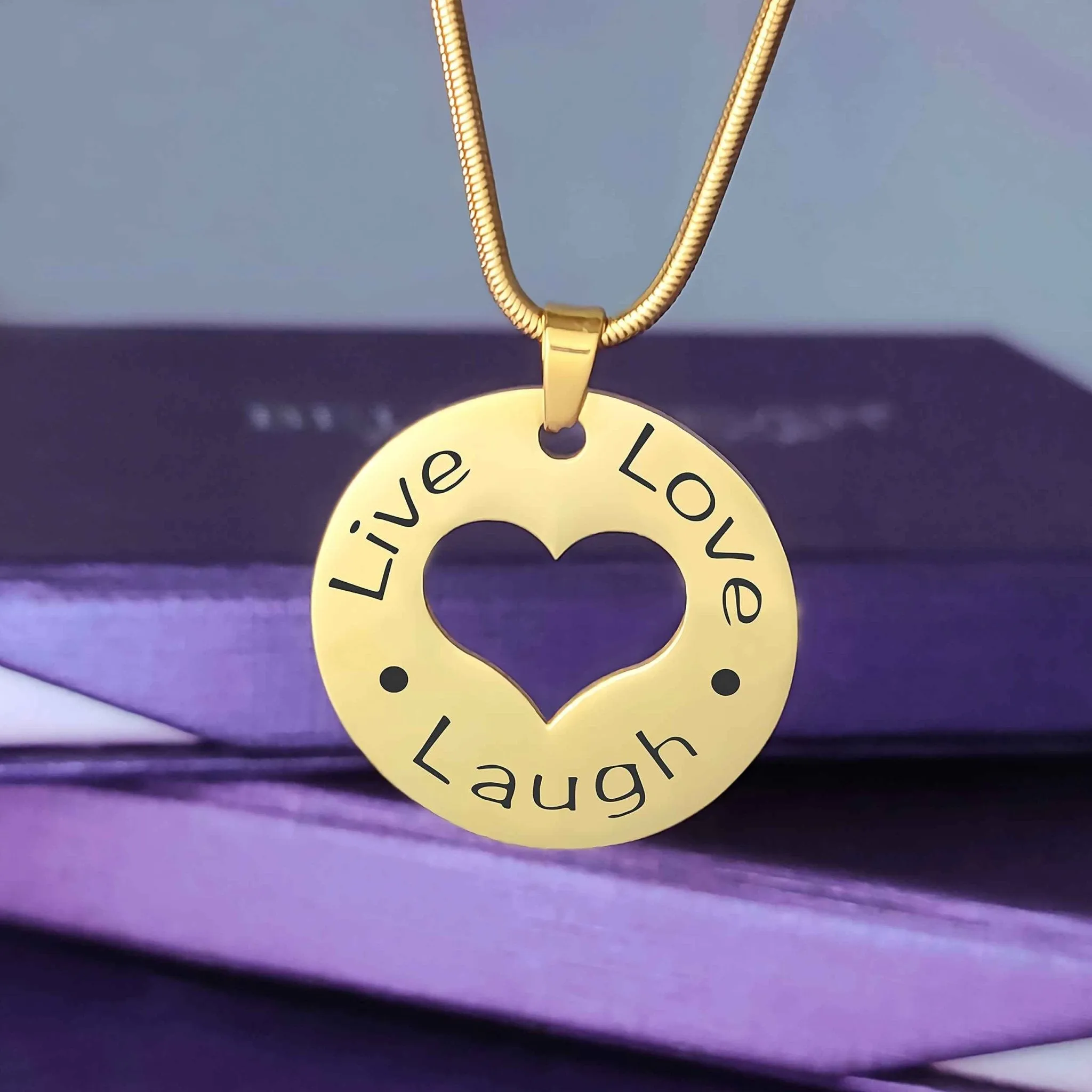 Live Laugh Love Cut Out Necklace
