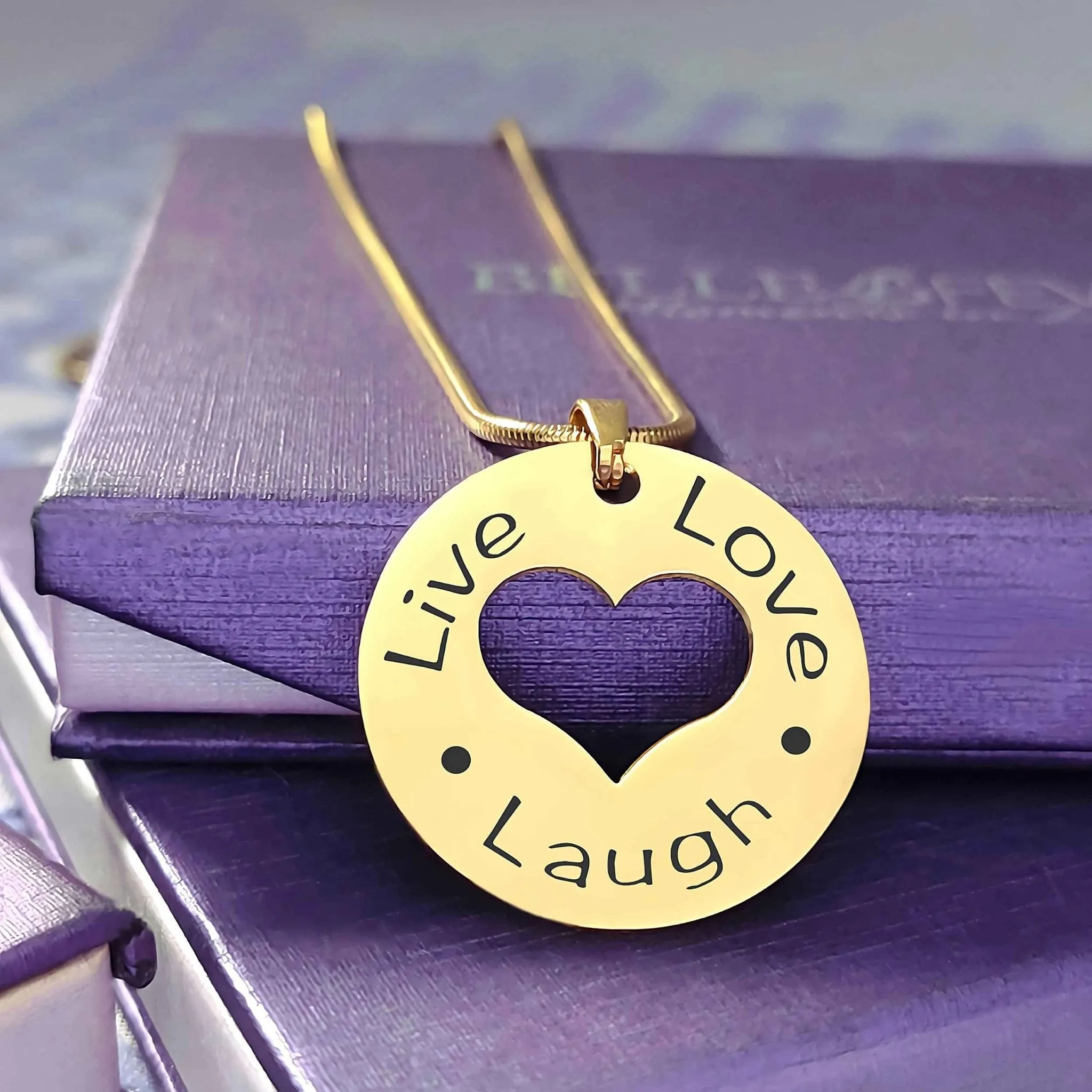 Live Laugh Love Cut Out Necklace