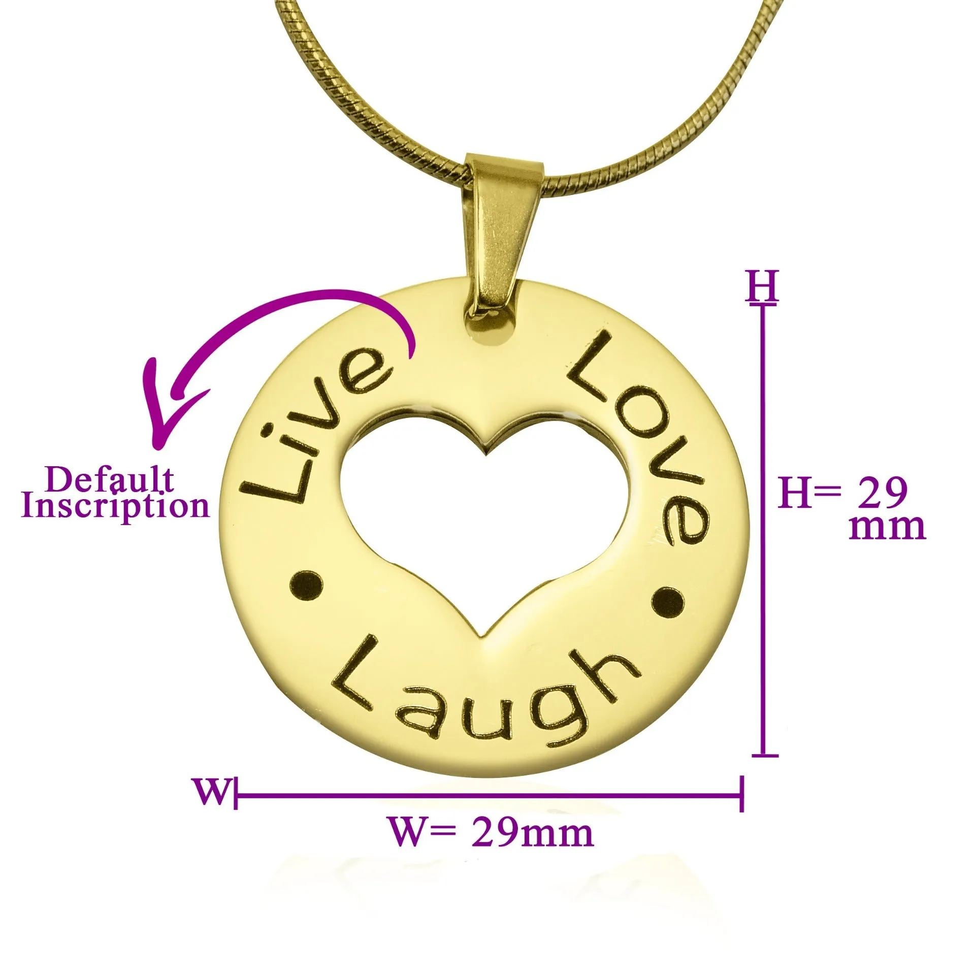 Live Laugh Love Cut Out Necklace