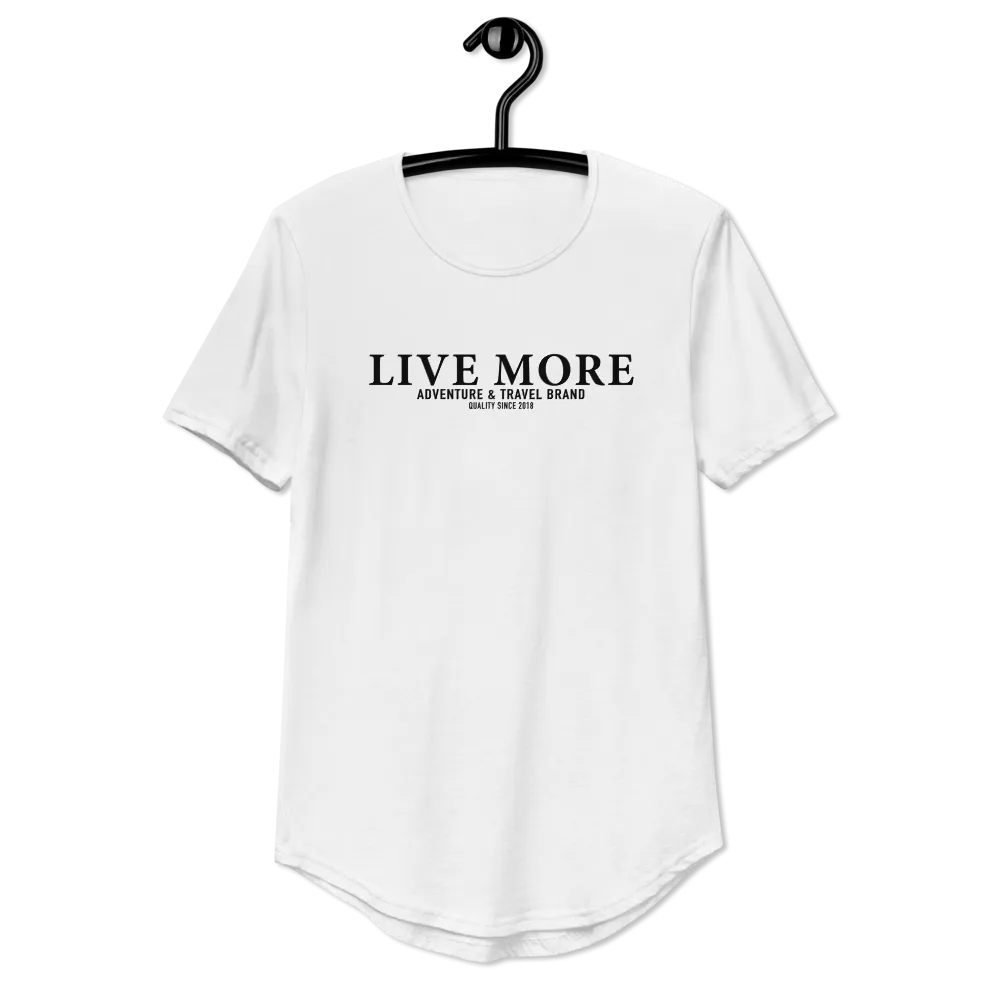 Live More Brand Men's Curved Hem T-Shirt