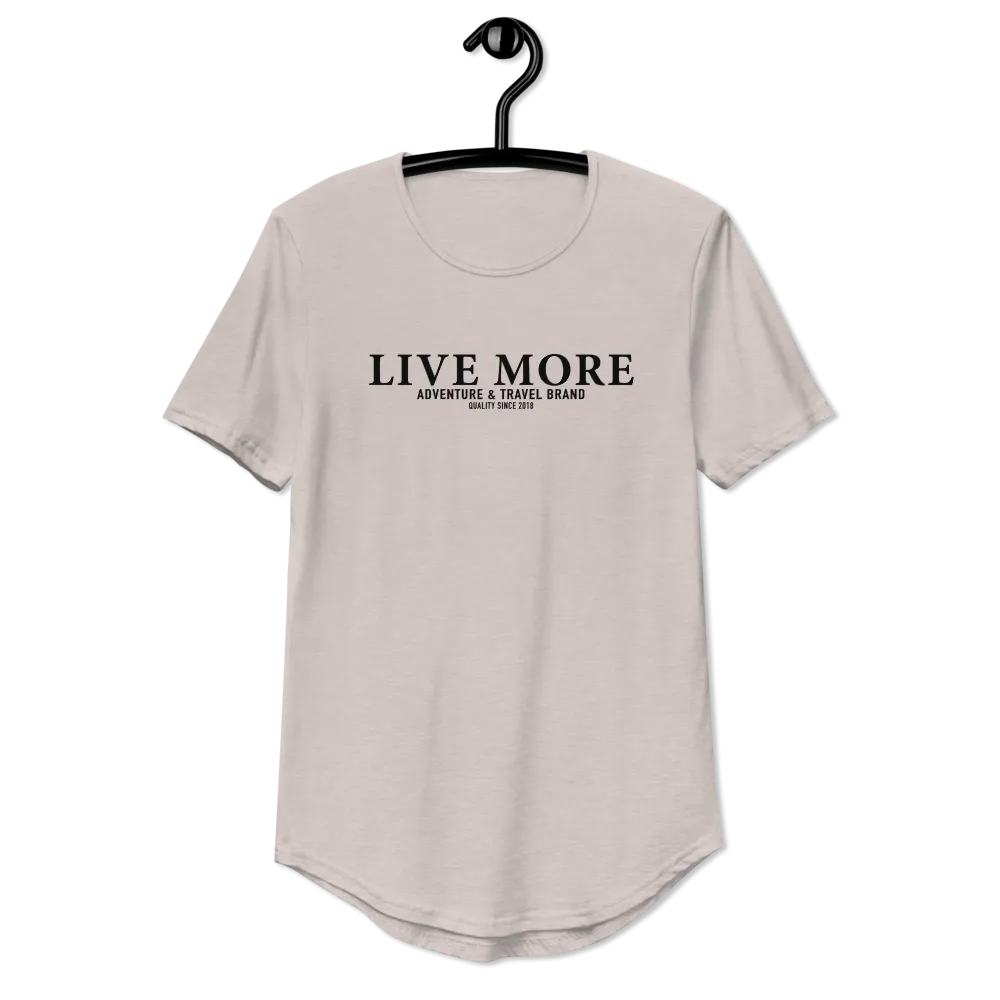 Live More Brand Men's Curved Hem T-Shirt