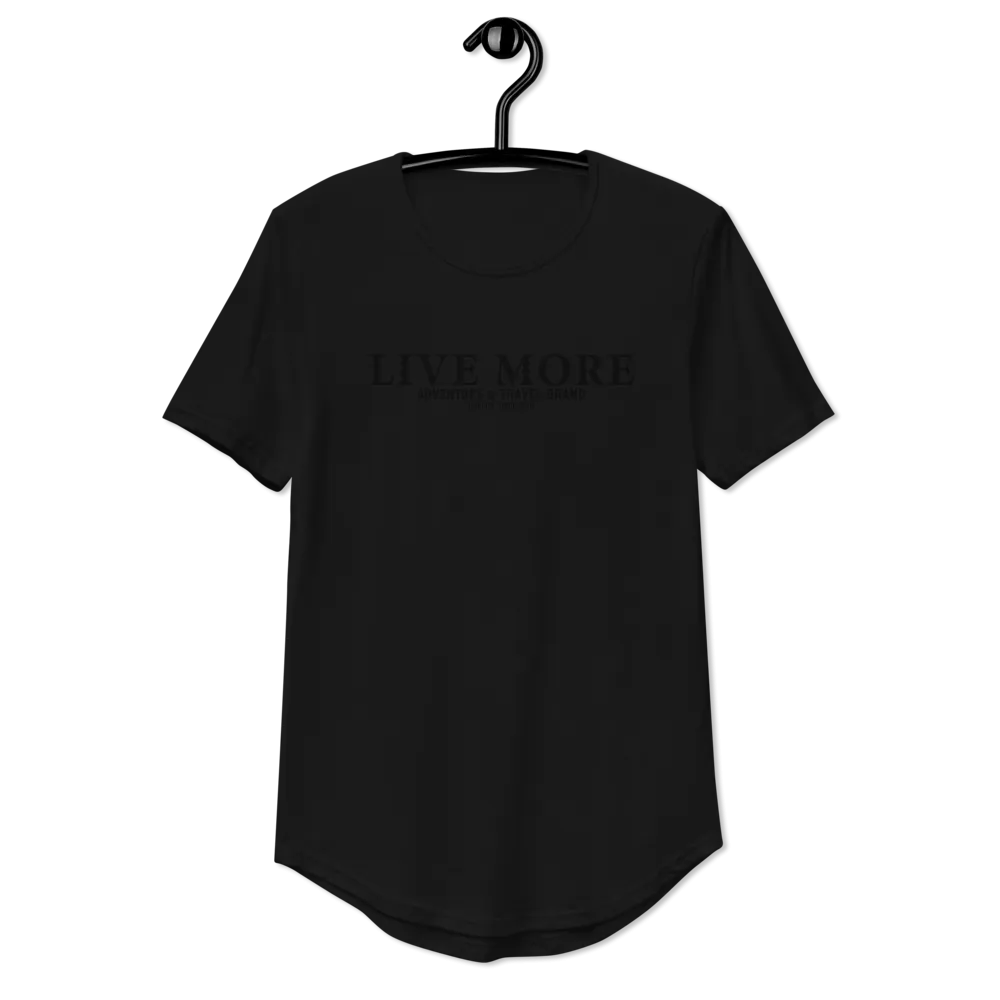 Live More Brand Men's Curved Hem T-Shirt