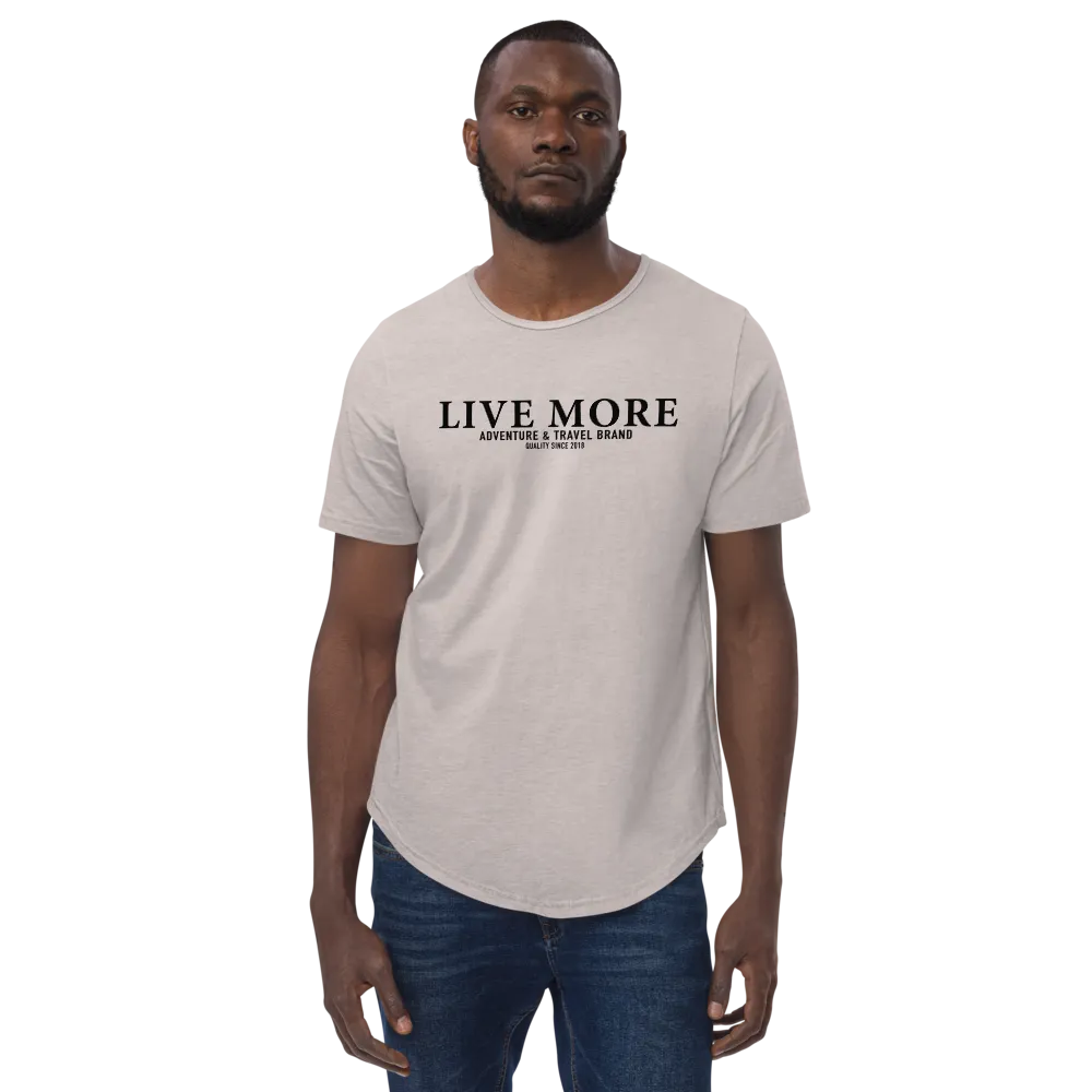 Live More Brand Men's Curved Hem T-Shirt