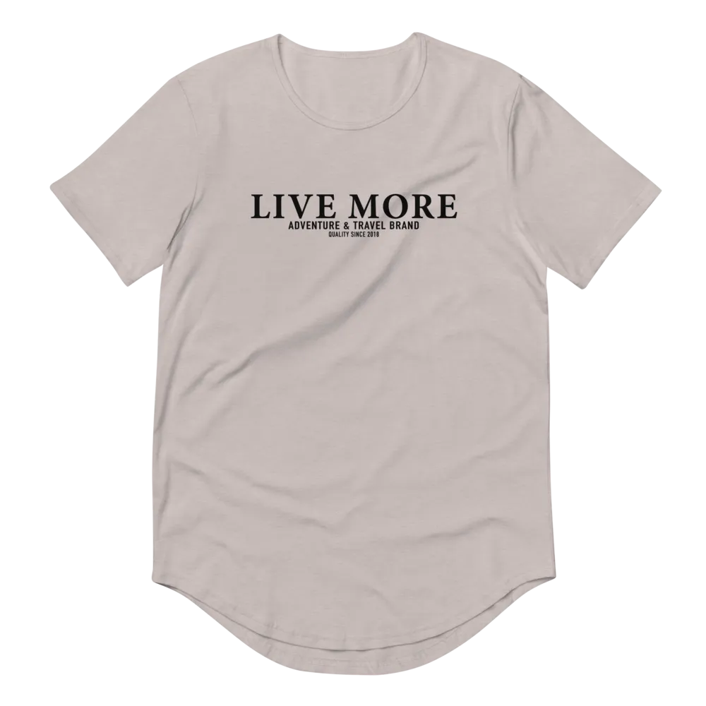 Live More Brand Men's Curved Hem T-Shirt