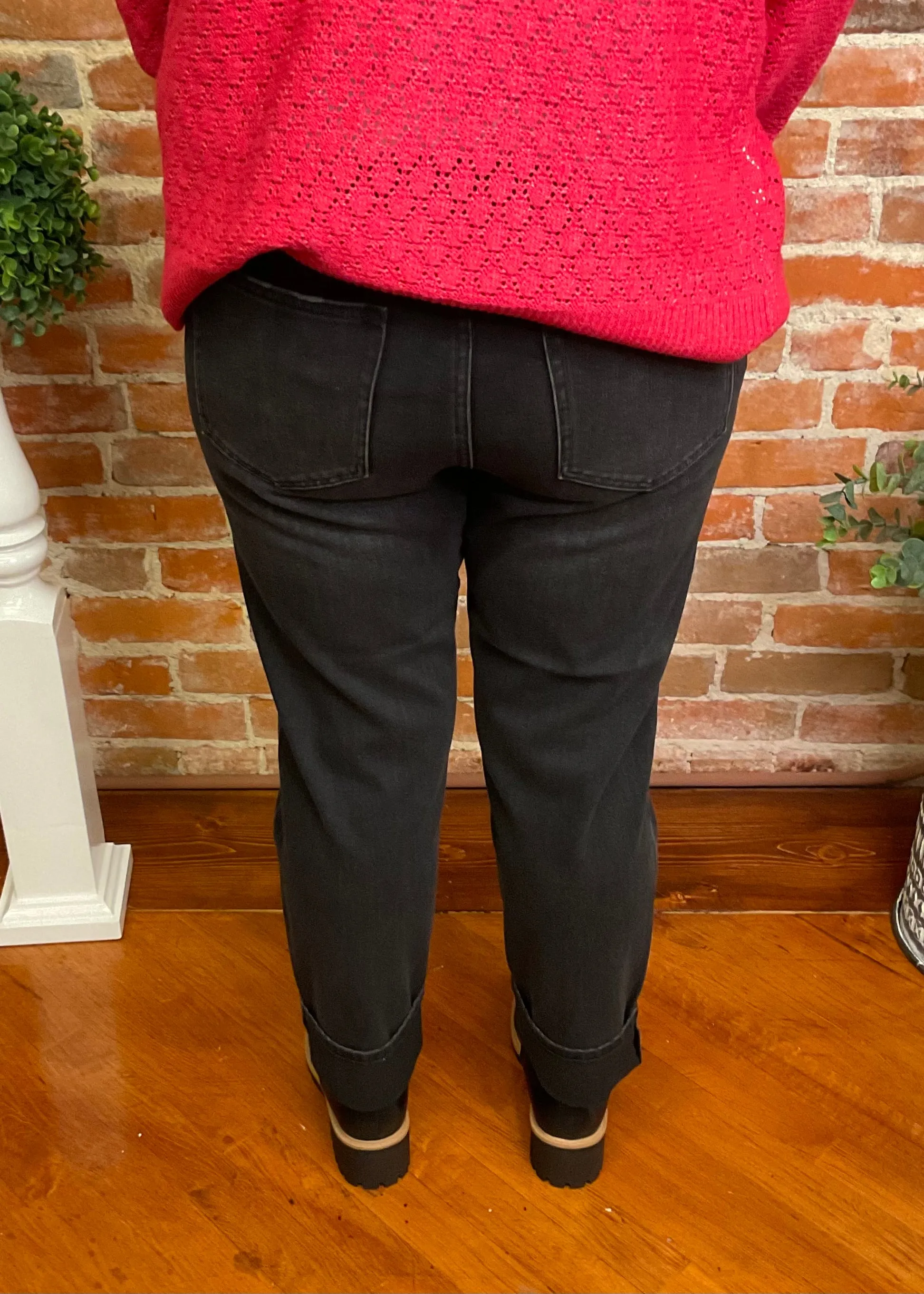 Liverpool Black Marley Girlfriend Button Fly Jeans