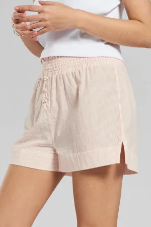 Lomandra striped woven-cotton shorts - Dawnlight Coral