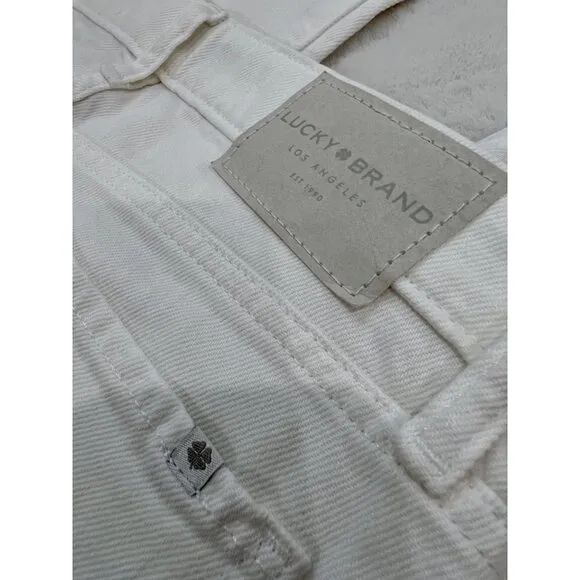 Lucky Brand Size 4/27 Mid Rise Sweet Crop White Jeans MSRP $80 NWT w/ defect