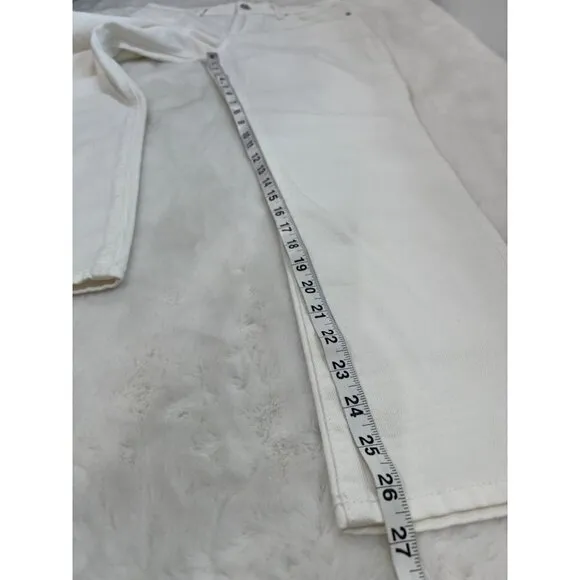 Lucky Brand Size 4/27 Mid Rise Sweet Crop White Jeans MSRP $80 NWT w/ defect
