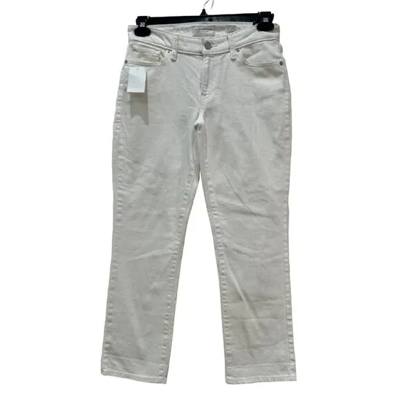 Lucky Brand Size 4/27 Mid Rise Sweet Crop White Jeans MSRP $80 NWT w/ defect