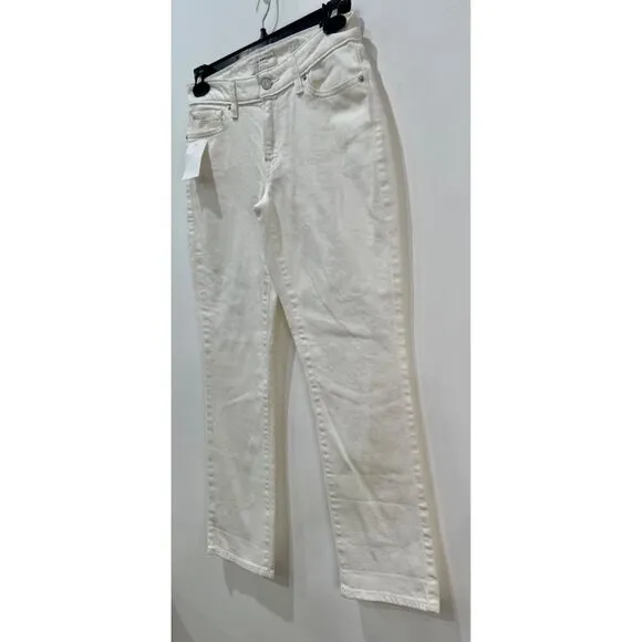 Lucky Brand Size 4/27 Mid Rise Sweet Crop White Jeans MSRP $80 NWT w/ defect