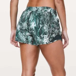 Lululemon Hotty Hot Short II *Long 4&quot; Wildwood White Multi / Nocturnal Teal