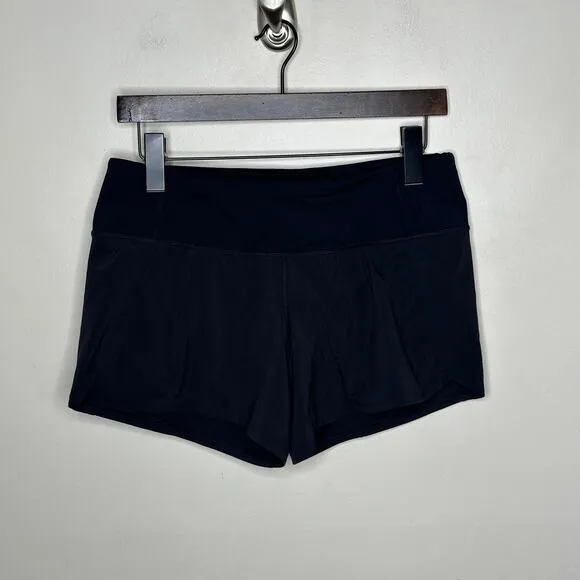 LULULEMON Run Times Short II *4&quot; Black Sz 6 {WW26}