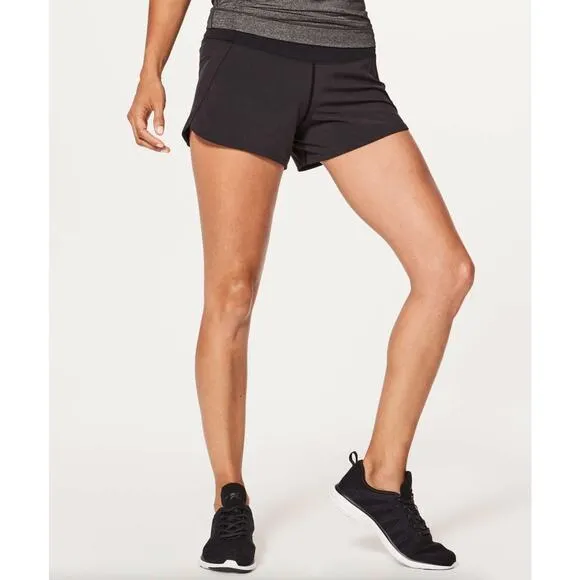 LULULEMON Run Times Short II *4&quot; Black Sz 6 {WW26}