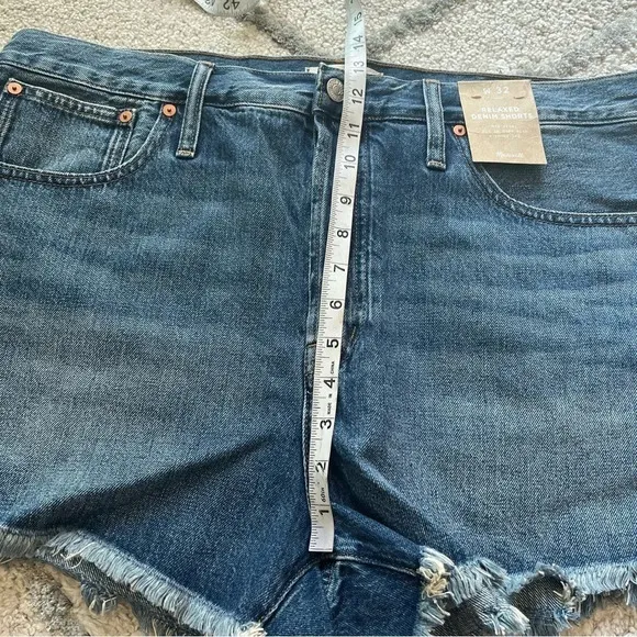 Madewell denim shorts relaxed fit button fly mid rise cut offs 16 new