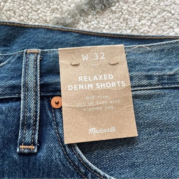 Madewell denim shorts relaxed fit button fly mid rise cut offs 16 new