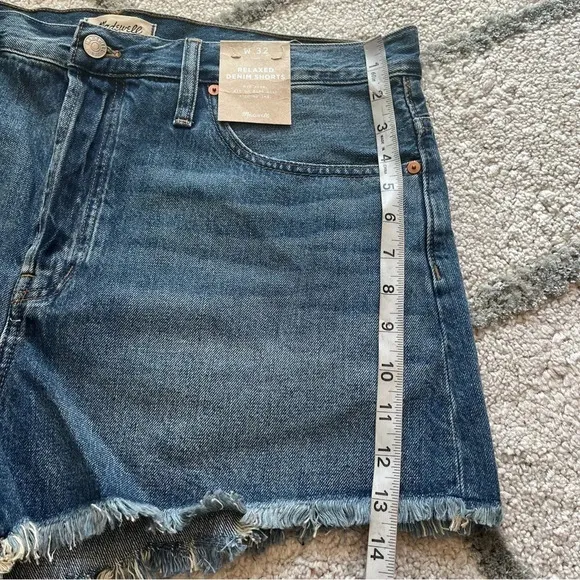 Madewell denim shorts relaxed fit button fly mid rise cut offs 16 new
