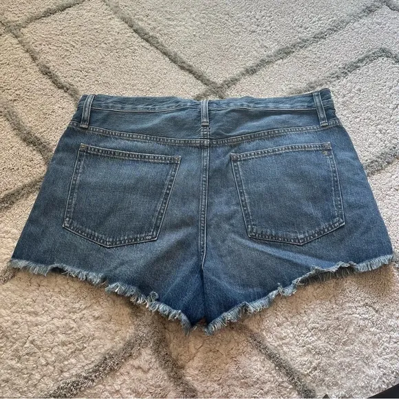 Madewell denim shorts relaxed fit button fly mid rise cut offs 16 new