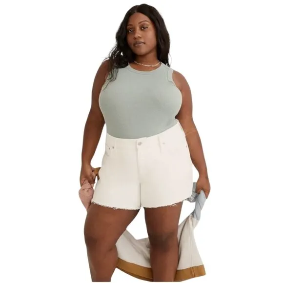 Madewell Relaxed Denim Shorts Tile White Size 33