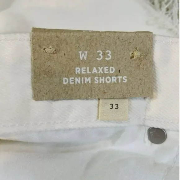 Madewell Relaxed Denim Shorts Tile White Size 33