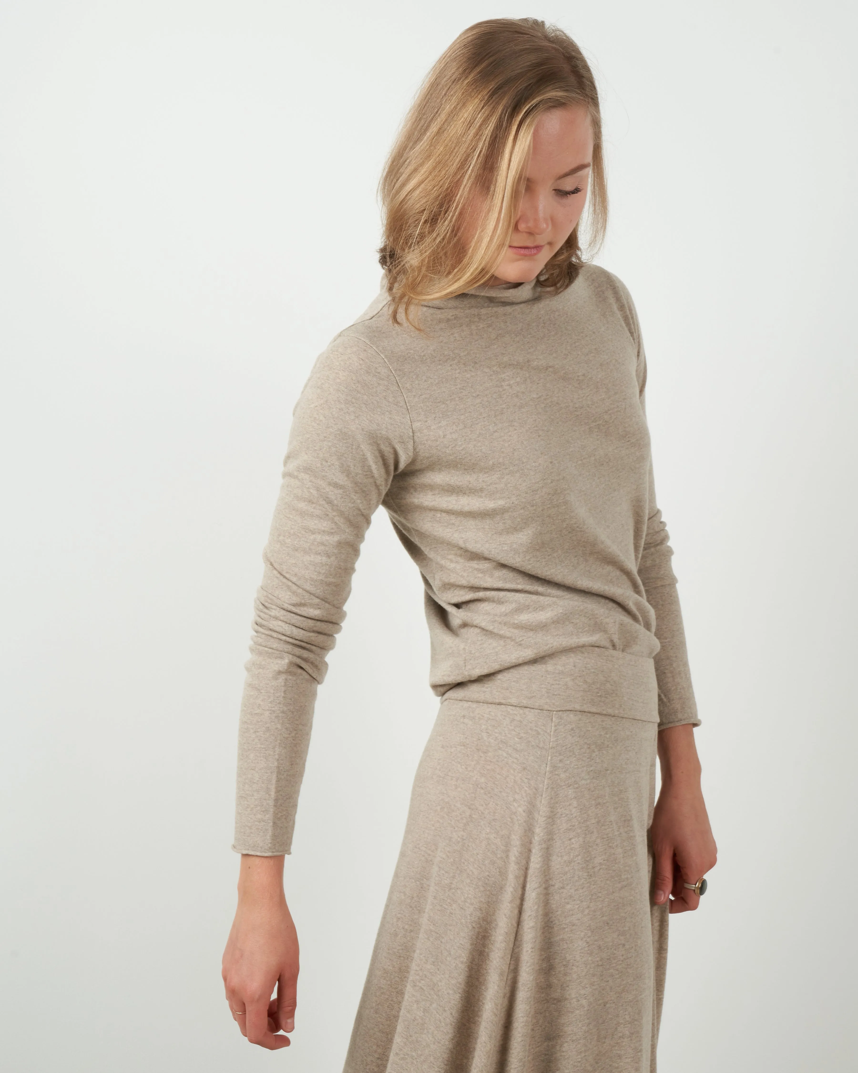 maglia vulcano charme rollneck top - nut