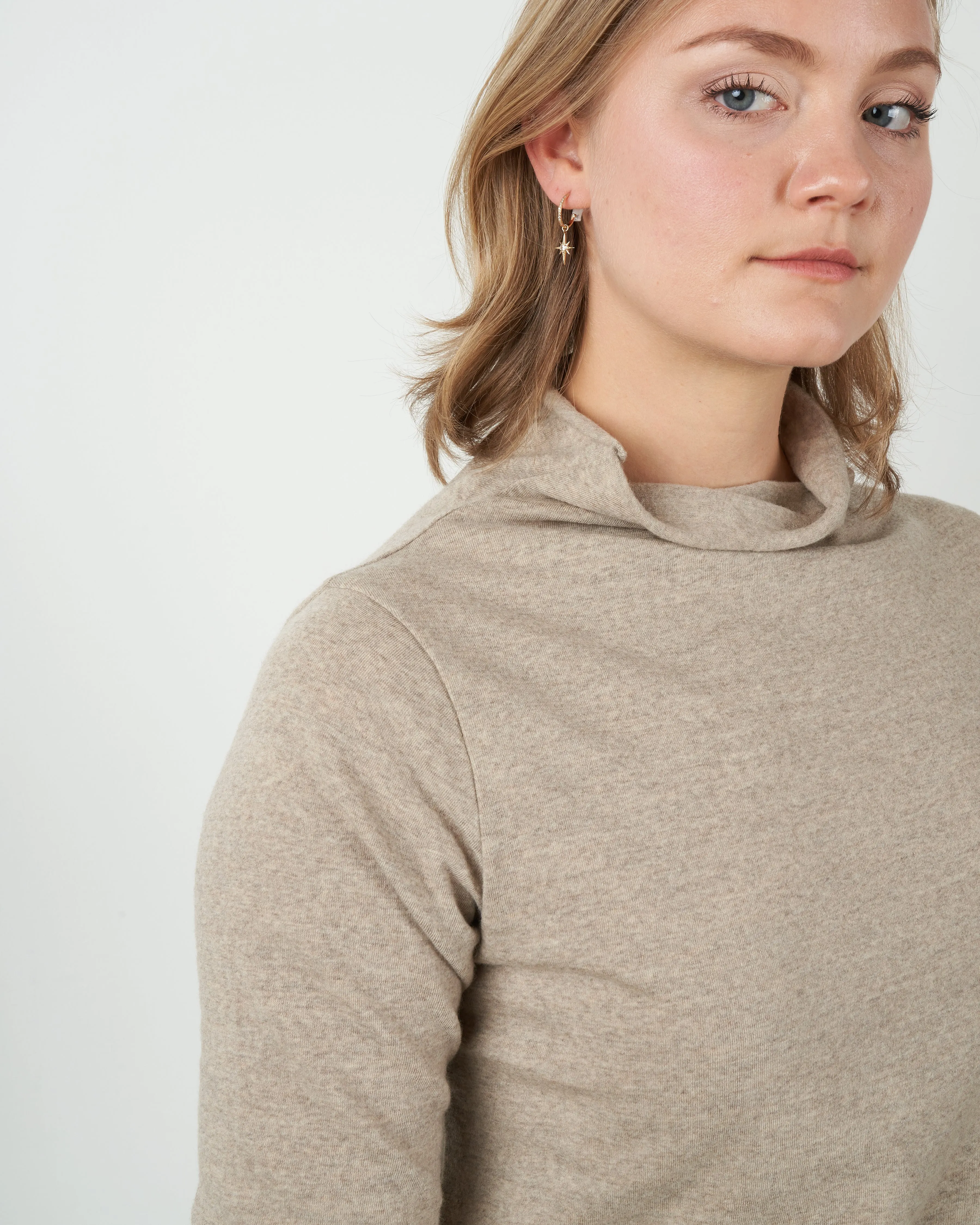 maglia vulcano charme rollneck top - nut