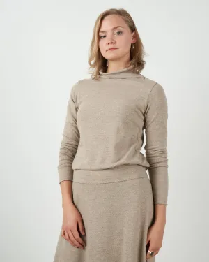 maglia vulcano charme rollneck top - nut