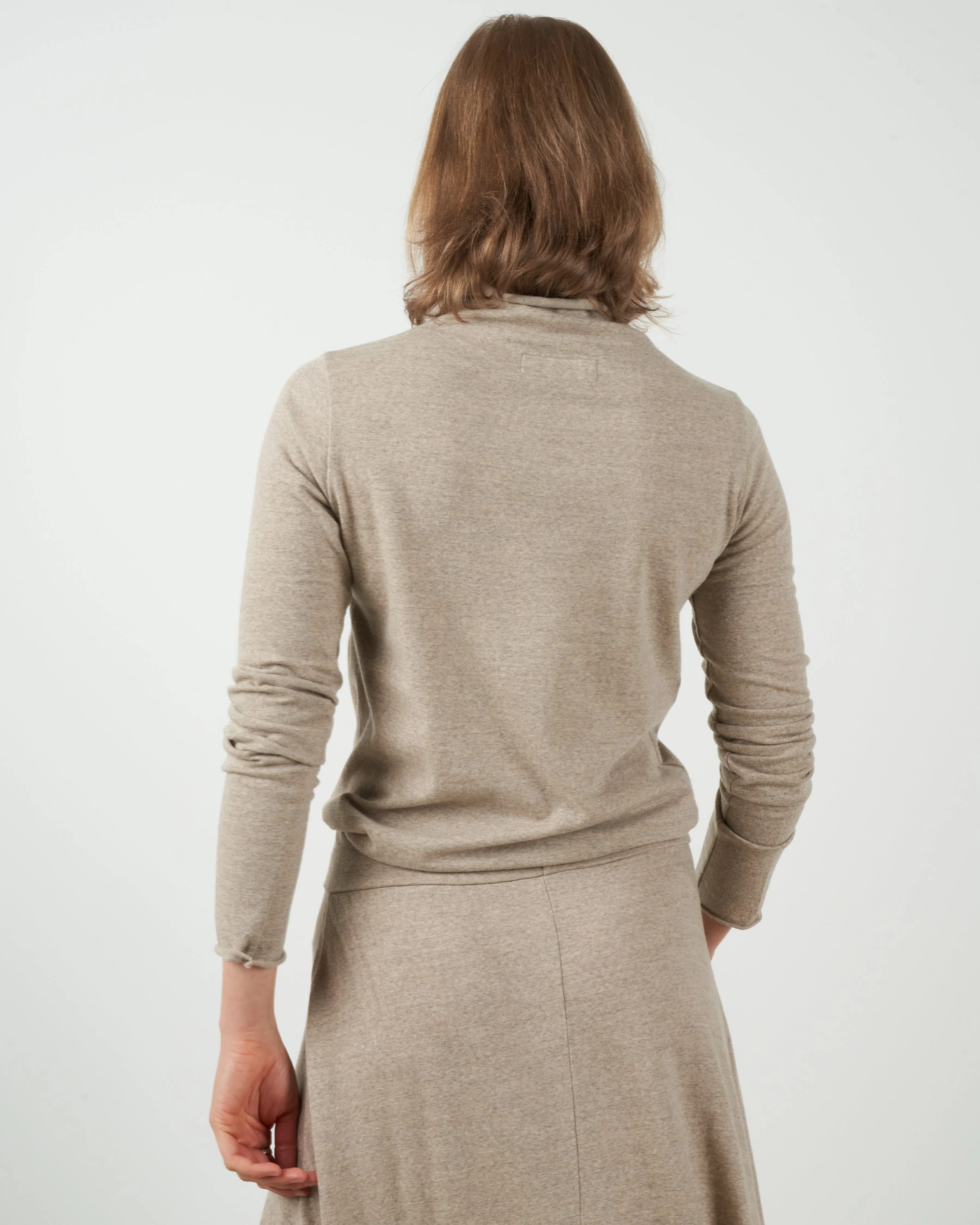 maglia vulcano charme rollneck top - nut
