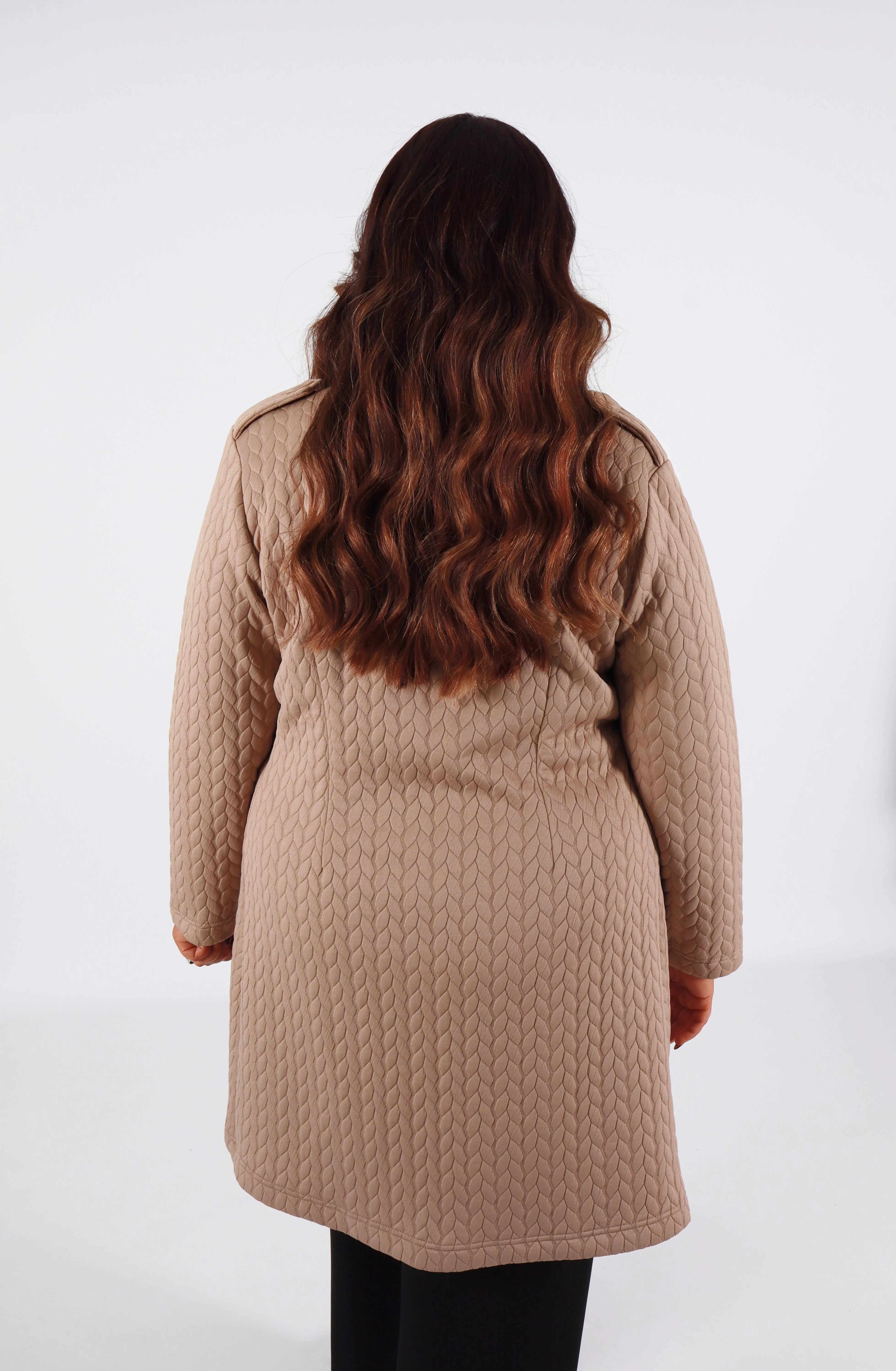 Magna Longline Jacket in Beige