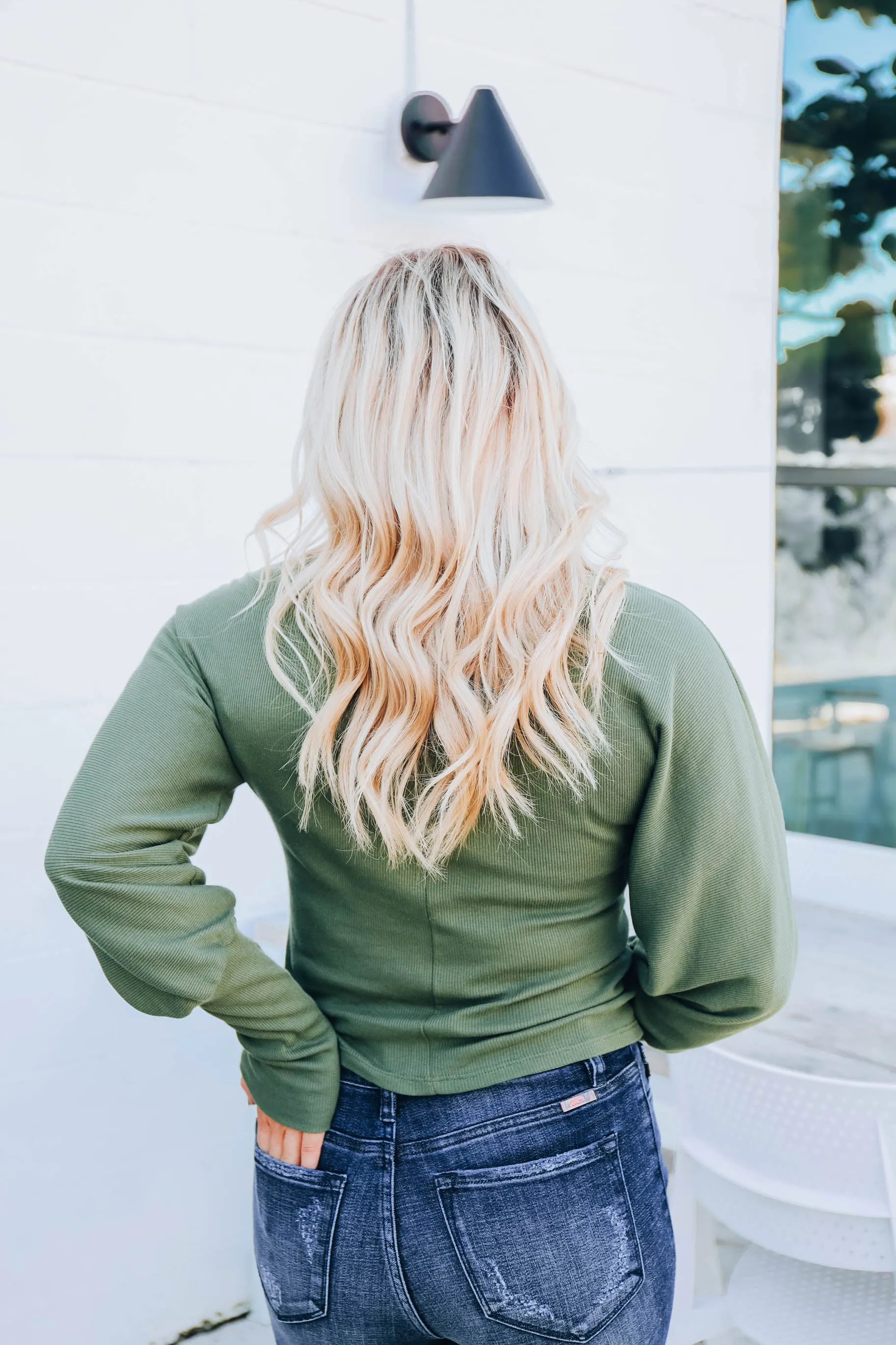 Mallory Mock Neck Crop Top - Olive